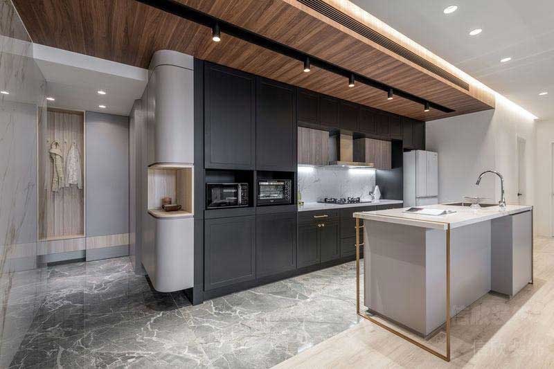 美式輕奢風(fēng)家庭開放式廚房