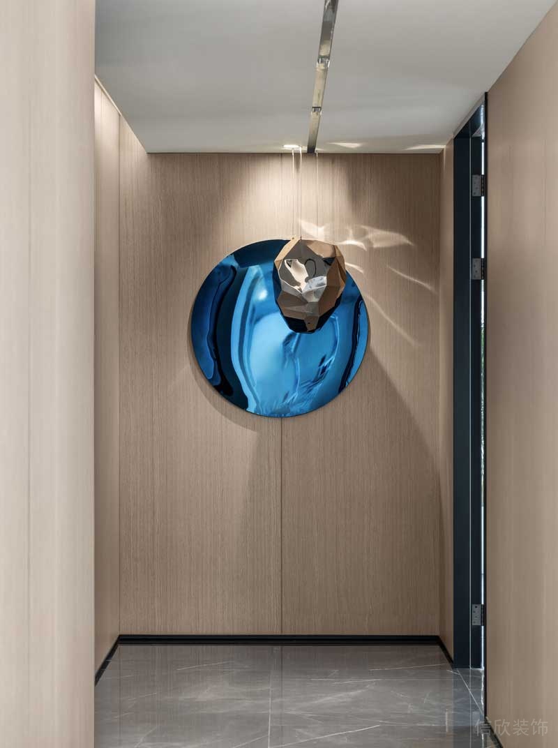 大理石地板過道裝修金屬墻體云新鏡面效果圖天花直線是金屬設(shè)計(jì)