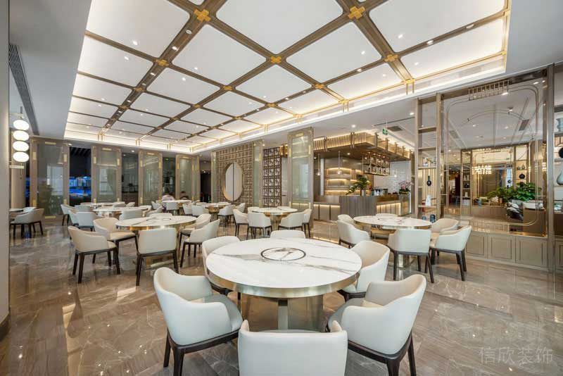 輕奢風(fēng)格餐廳公共用餐區(qū)