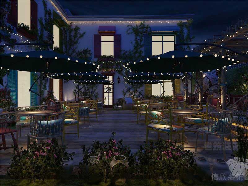 田園風格餐飲空間露天休閑區(qū)