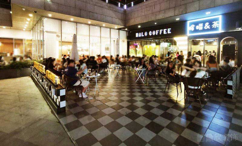 現(xiàn)代風格茶飲空間露天公共用餐區(qū)