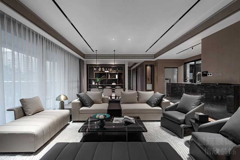 現(xiàn)代風(fēng)格家居樣板間起居室家私組合