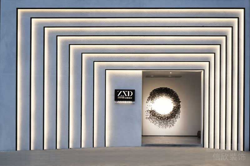 現(xiàn)代風格展廳空間入口處門頭藝術形象