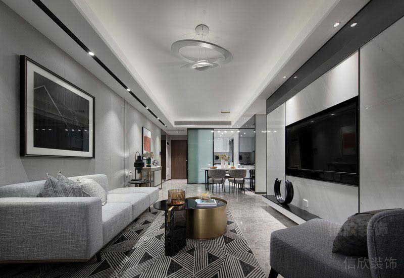 現代黑白灰客餐廳