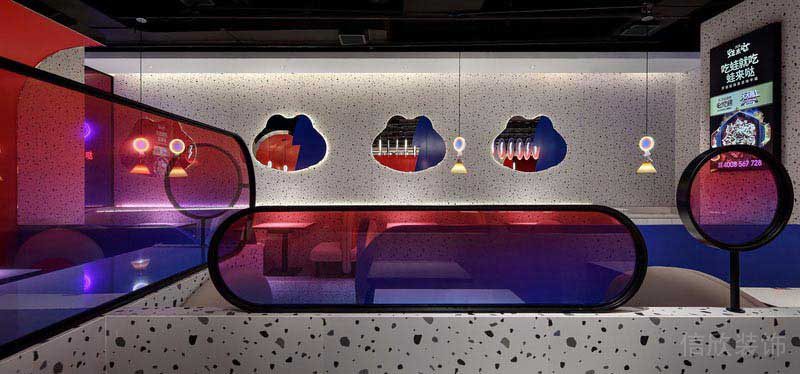 現代混搭風餐廳玻璃裝飾隔斷