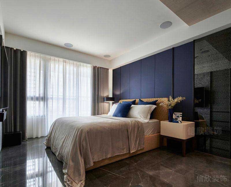 現(xiàn)代極簡(jiǎn)風(fēng)別墅臥室背景墻