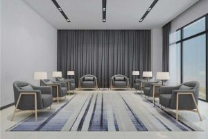 現(xiàn)代簡約風(fēng)格辦公空間會客室中性色調(diào)地毯