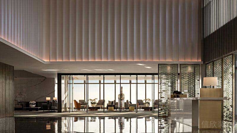 現(xiàn)代簡約風格酒店空間前臺接待區(qū)