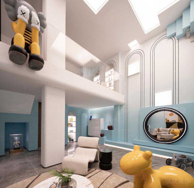 現代卡通風餐飲空間休閑區