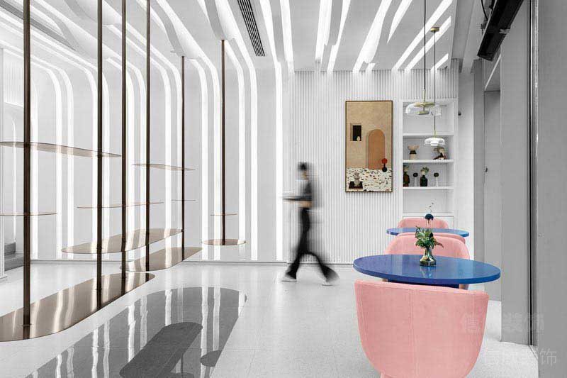 現(xiàn)代輕奢風辦公大堂服務臺