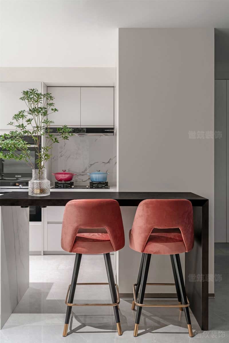 現(xiàn)代輕奢風格公寓空間餐吧休閑區(qū)