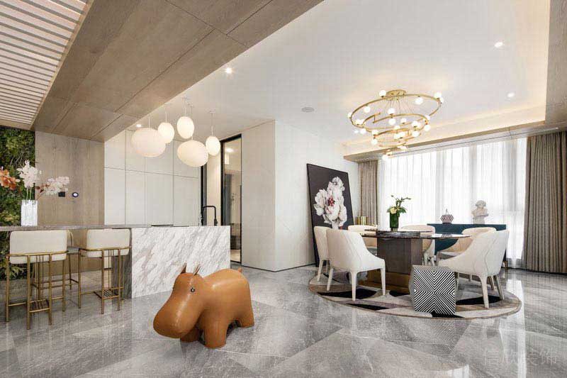 現(xiàn)代輕奢風(fēng)格家居開放式餐廚水吧