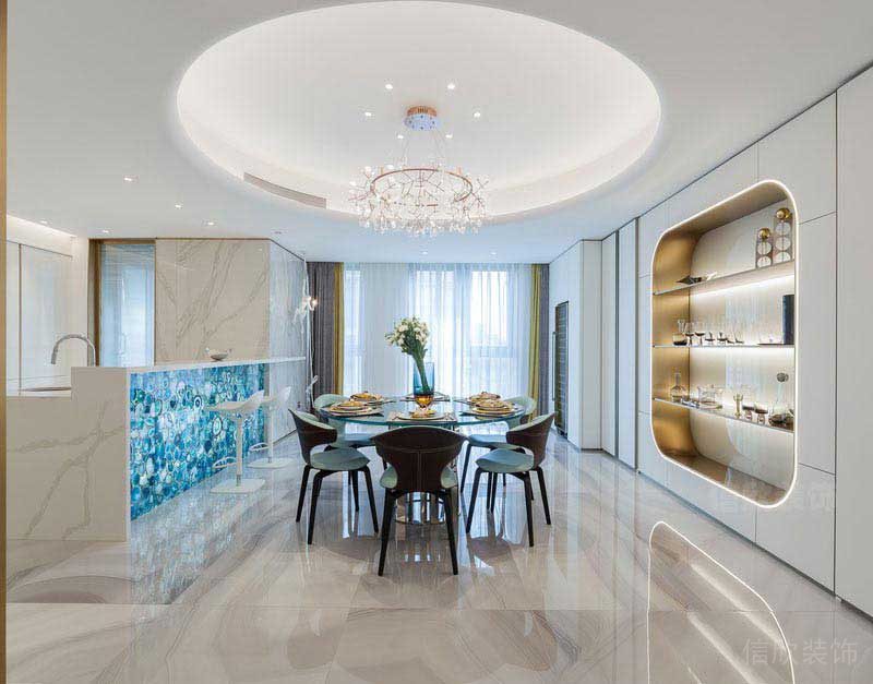 現代輕奢風豪華別墅餐廳