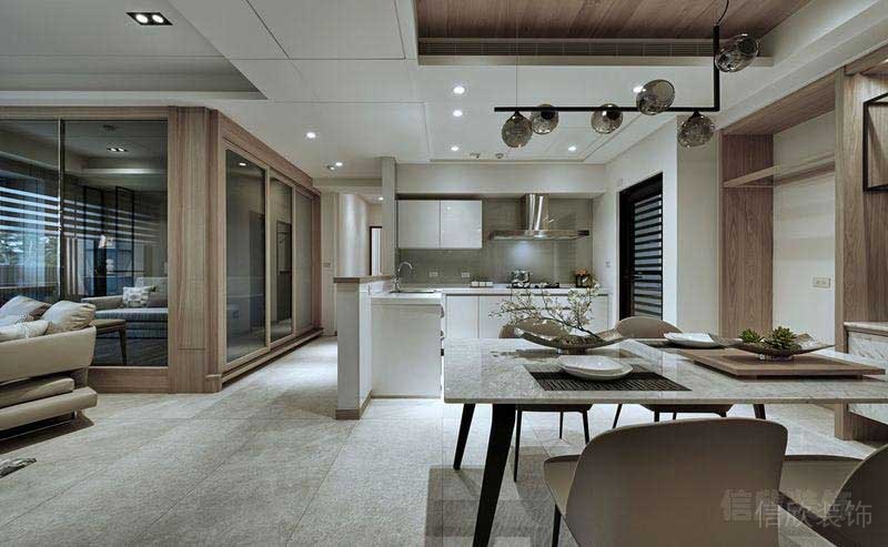 現代原木風樣板間客餐廳