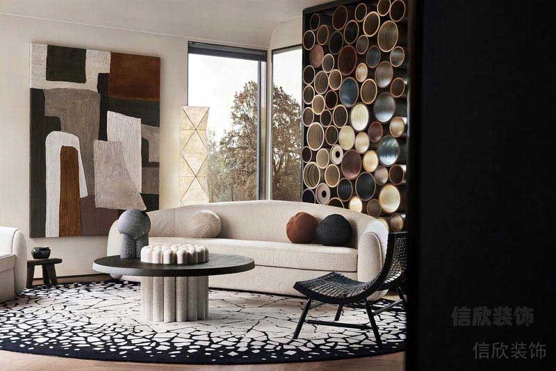 新房后現代風沙發(fā)背景墻效果圖