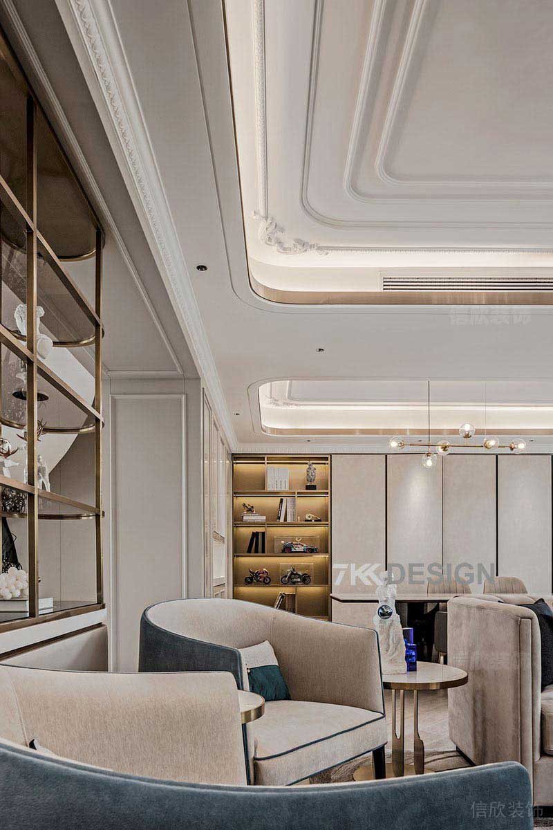 新房現(xiàn)代輕奢風布藝沙發(fā)效果圖