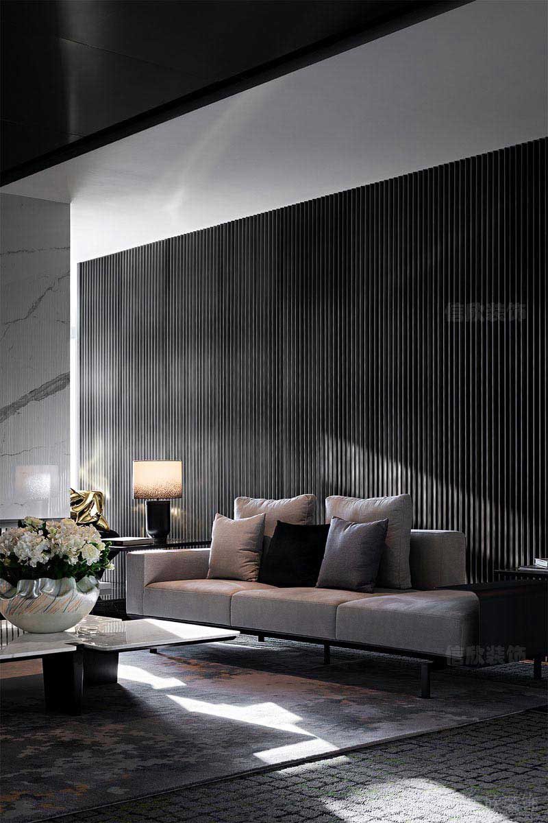 新居現代簡約風沙發(fā)背景墻效果圖 (3)