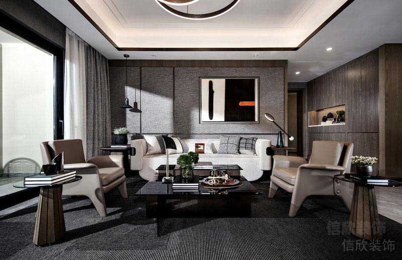 新居現代簡約沙發(fā)背景墻效果圖