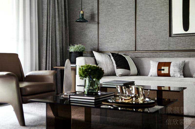 新居現代輕奢風沙發(fā)背景墻效果圖 (2)