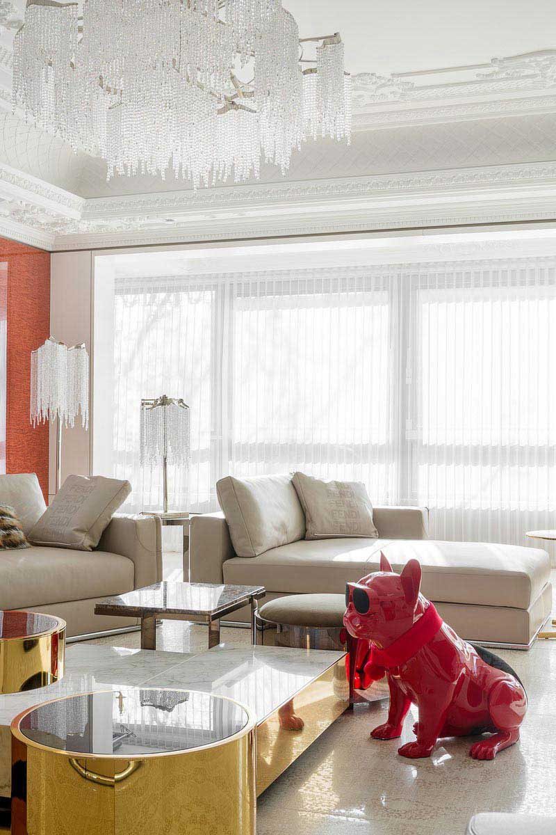 新居現代輕奢風沙發(fā)背景墻效果圖(1)