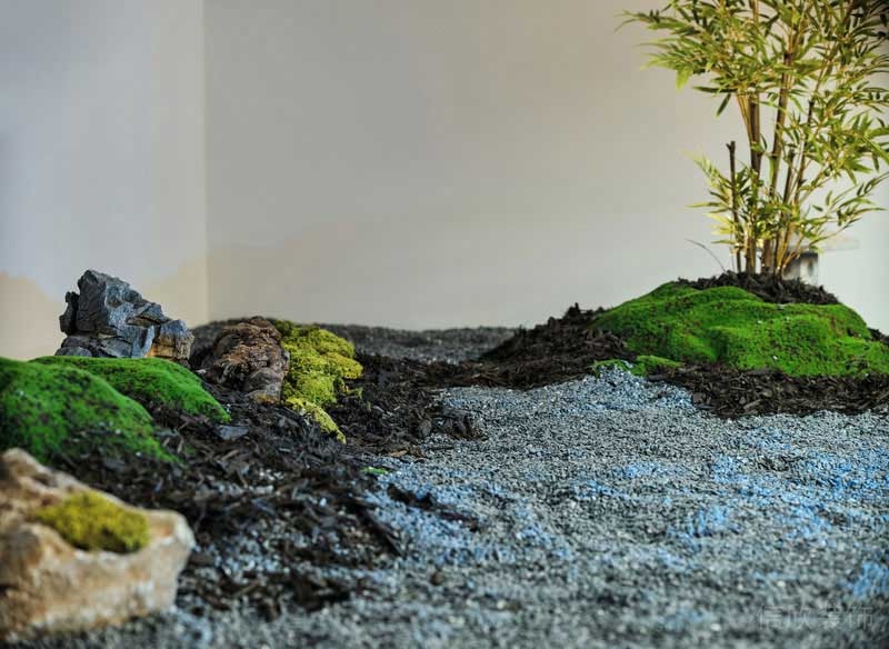 中式辦公空間綠植景觀實(shí)景圖