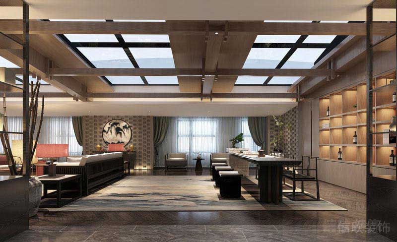 中式簡(jiǎn)約風(fēng)辦公室品茶接待區(qū)