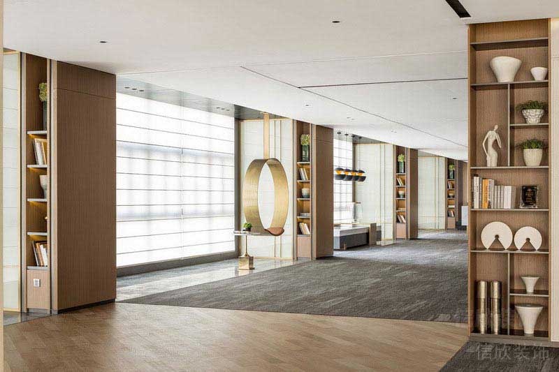 中式輕奢辦公室會(huì)客區(qū)過(guò)道