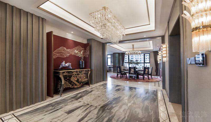 中式輕奢風(fēng)辦公室會(huì)客區(qū)走道