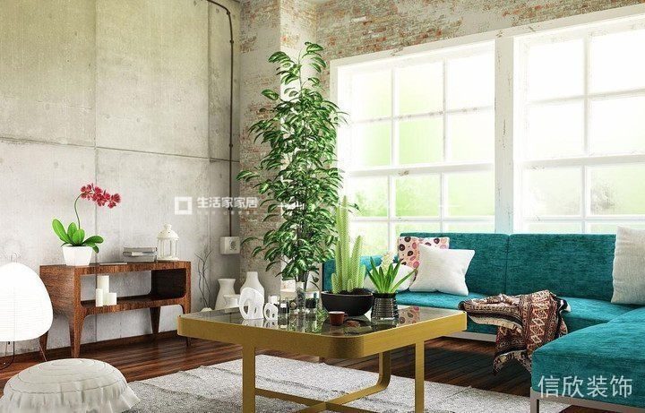 工業風裝修效果圖沙發設計圖大廳效果