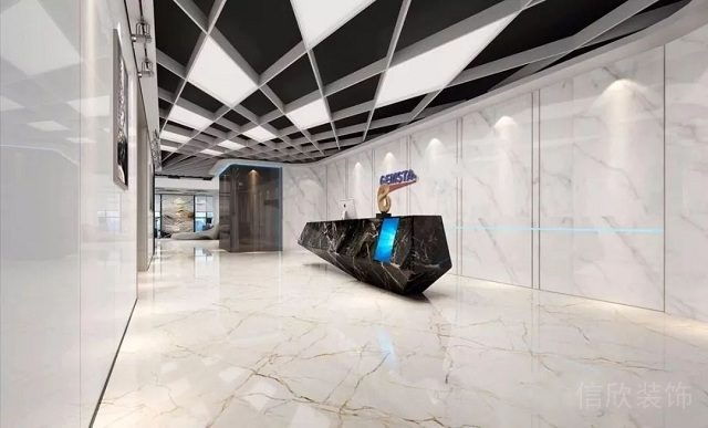 辦公室黑色大理石前臺(tái)