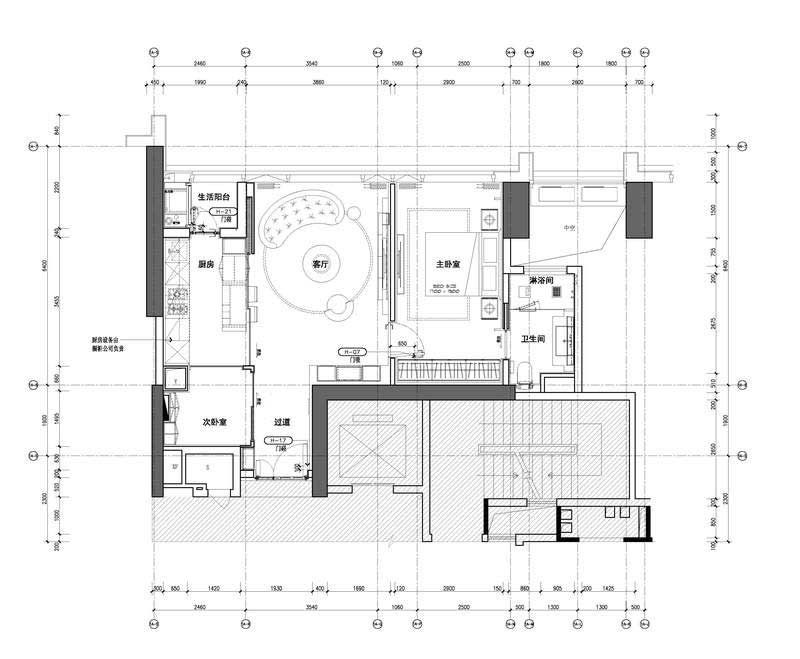 深圳鹽田區現代輕奢家庭裝修設計平面布置圖 深圳鹽田區現代輕奢家庭裝修設計平面布置圖