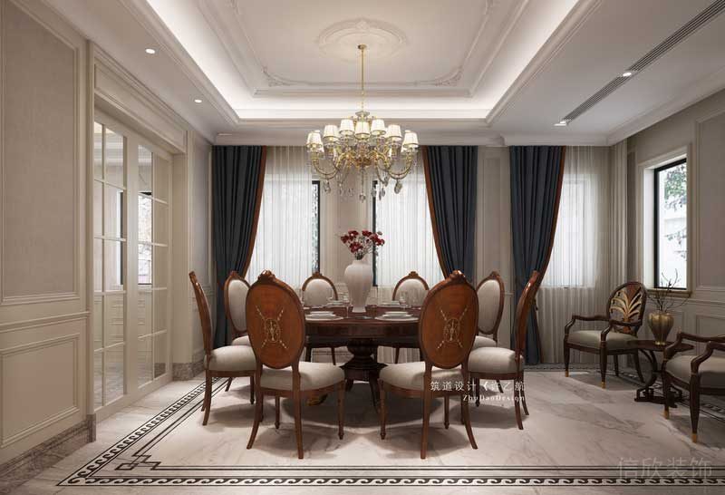 原始餐廳大小與客廳相比過于狹小,所以我們將餐廳外擴(kuò),使之成為能與客廳大小匹配的用餐處。