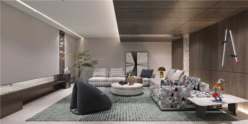 深圳福田區輕奢新中式住宅裝修施工實景圖影音室 深圳福田區輕奢新中式住宅裝修施工實景圖影音室