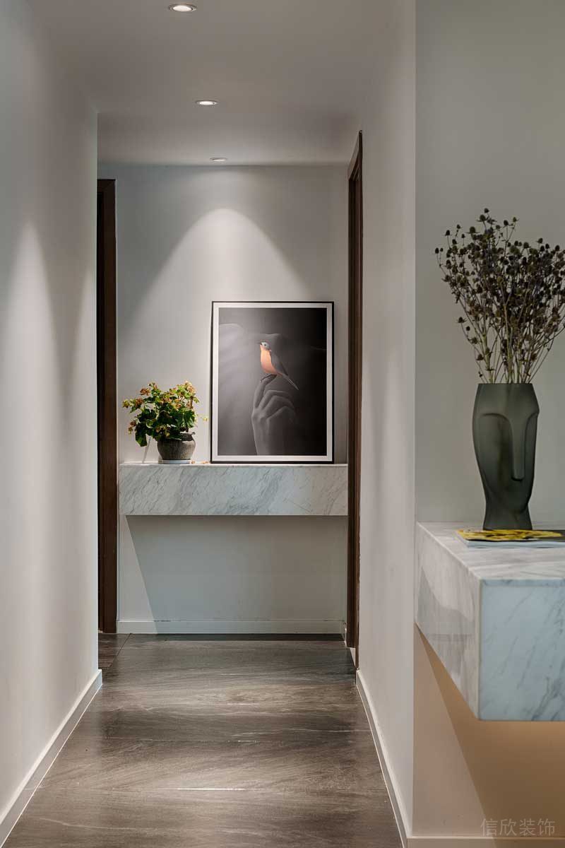 深圳羅湖北歐簡約風(fēng)家庭全包裝修施工案例走廊