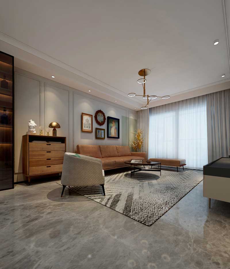 深圳鹽田現代美式精裝房裝修設計客廳效果圖 深圳鹽田現代美式精裝房裝修設計客廳效果圖