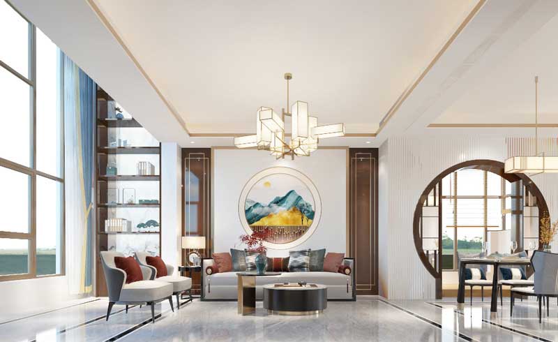 深圳南山區新中式家庭新房裝修工程施工方案客廳 深圳南山區新中式家庭新房裝修工程施工方案客廳