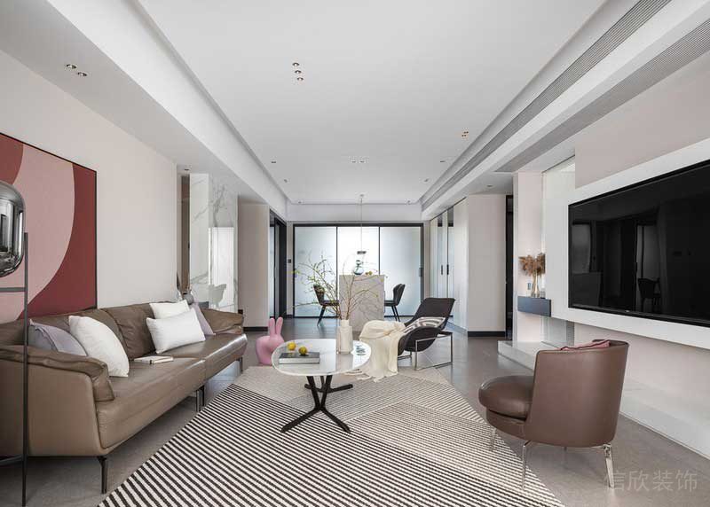 深圳龍崗北歐輕奢風(fēng)家庭新房裝修設(shè)計客餐廳