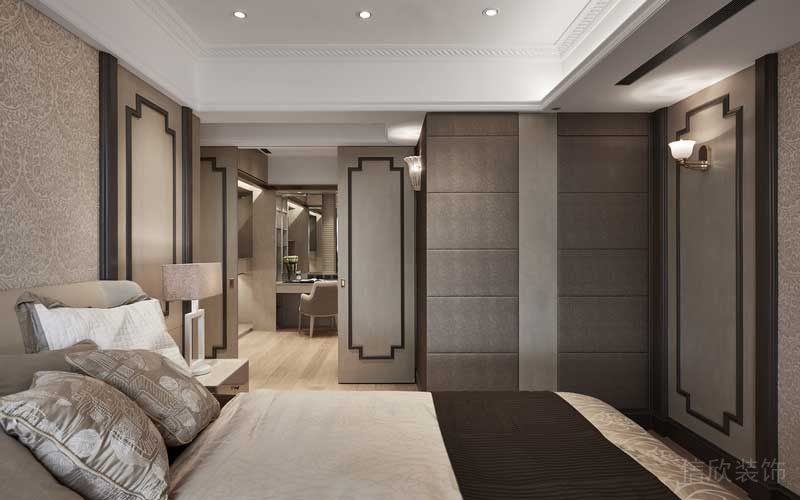 深圳福田區(qū)美式極簡風格家庭裝修設計案例主臥