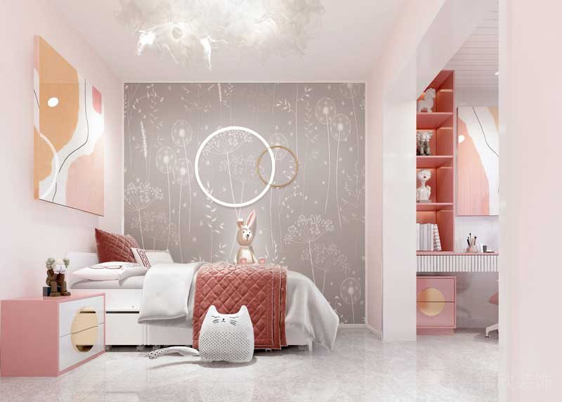 深圳福田區輕奢風格家庭三居室裝修設計女兒房 深圳福田區輕奢風格家庭三居室裝修設計女兒房