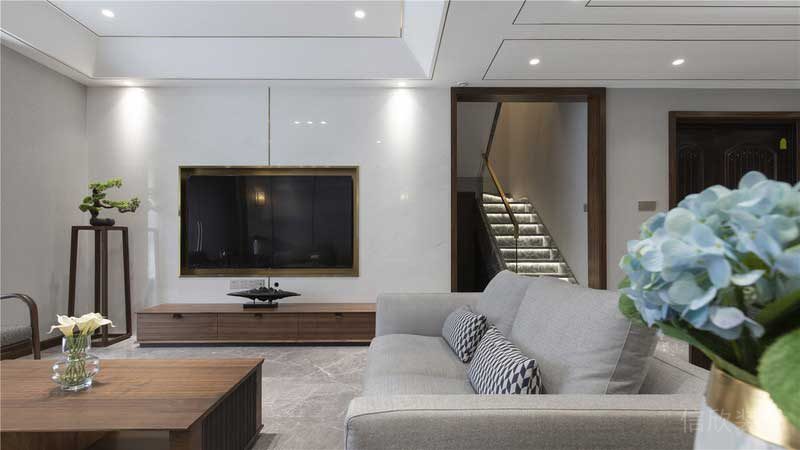 深圳南山新中式風格家居裝修客廳電視背景墻 深圳南山新中式風格家居裝修客廳電視背景墻