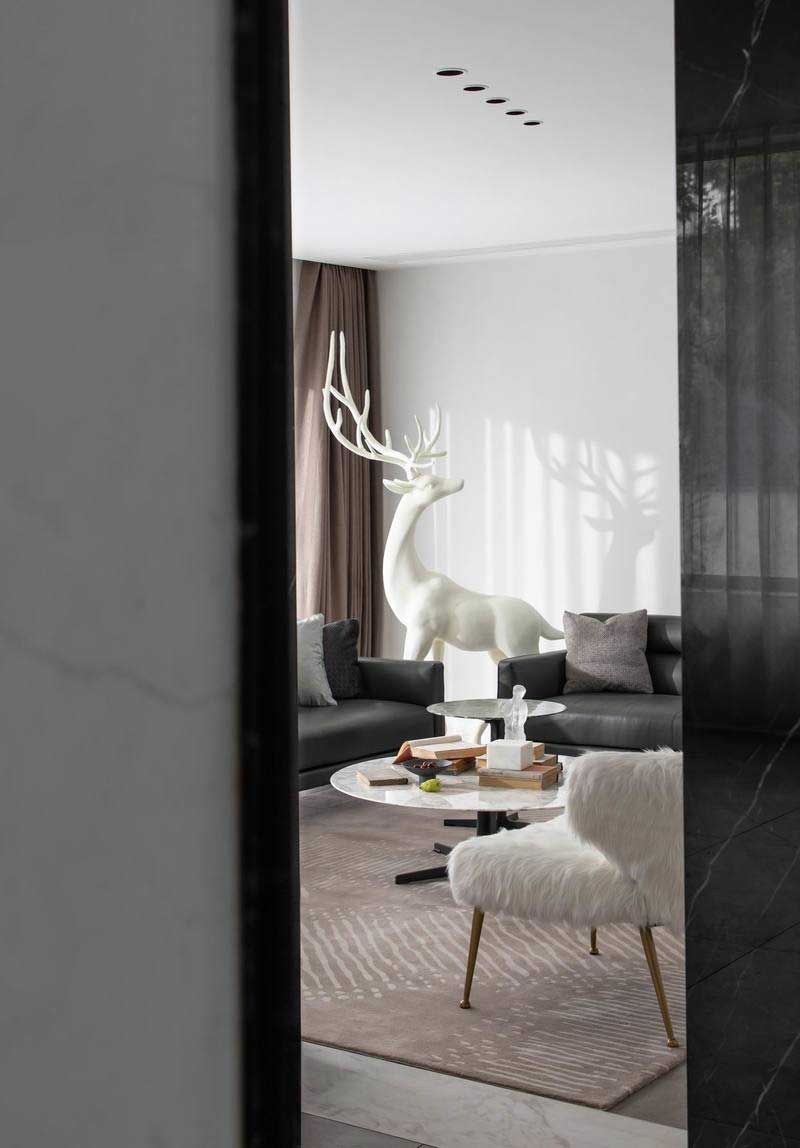 深圳羅湖區(qū)極簡風(fēng)80平方復(fù)式小戶型裝修設(shè)計(jì)白鹿雕塑 深圳羅湖區(qū)極簡風(fēng)80平方復(fù)式小戶型裝修設(shè)計(jì)白鹿雕塑