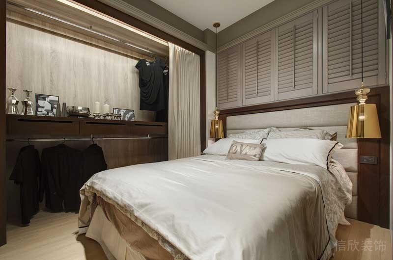 深圳福田區(qū)景田輕奢風小戶型裝修設計臥室床品