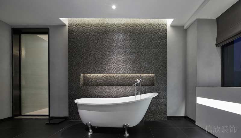 深圳龍崗區(qū)黑白灰極簡(jiǎn)風(fēng)家居裝修竣工實(shí)景圖洗手間浴缸 深圳龍崗區(qū)黑白灰極簡(jiǎn)風(fēng)家居裝修竣工實(shí)景圖洗手間浴缸