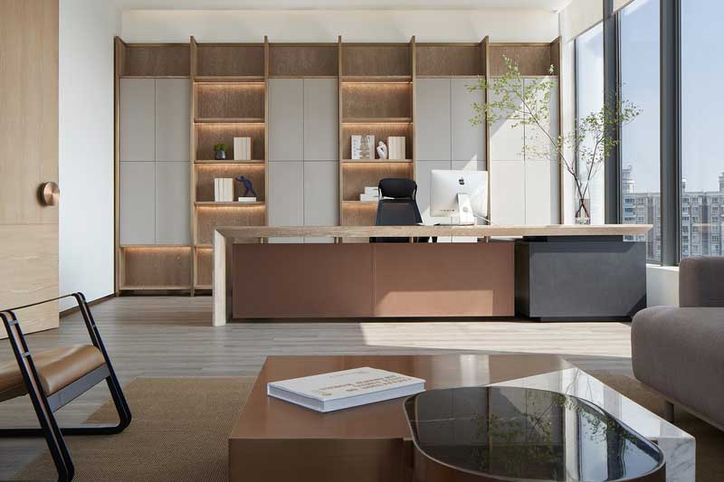 深圳龍華觀瀾新中式辦公室裝修董事長辦公室