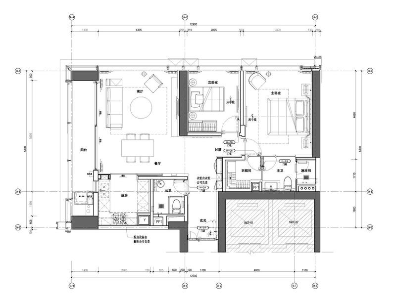 深圳龍崗區現代風高檔家庭裝修工程案例平面布置圖 深圳龍崗區現代風高檔家庭裝修工程案例平面布置圖