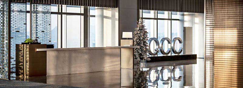 裝修社區(qū)前臺(tái)區(qū)創(chuàng)意設(shè)計(jì)品牌字母展示效果圖