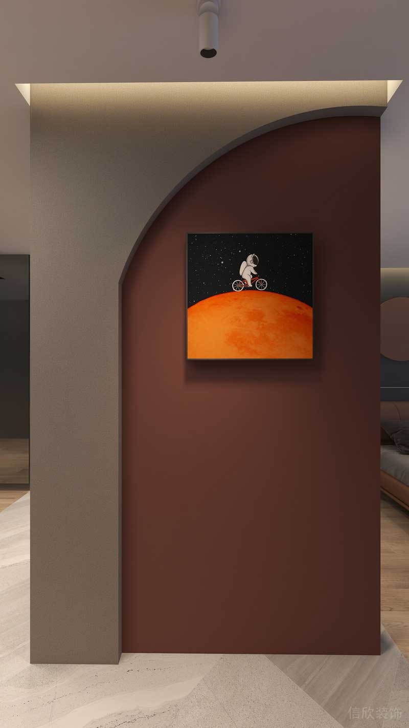 深圳羅湖區后現代家庭住房裝修設計方案主臥藝術墻 深圳羅湖區后現代家庭住房裝修設計方案主臥藝術墻