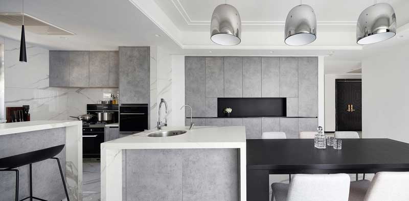 深圳寶安西鄉(xiāng)高級(jí)灰色調(diào)簡(jiǎn)約家居裝修實(shí)景圖餐廳島臺(tái) 深圳寶安西鄉(xiāng)高級(jí)灰色調(diào)簡(jiǎn)約家居裝修實(shí)景圖餐廳島臺(tái)