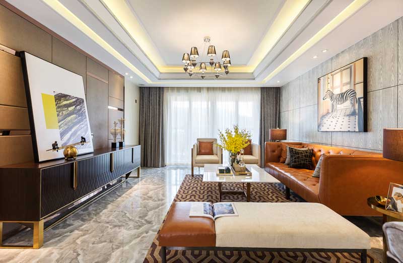 深圳龍華觀瀾現(xiàn)代輕奢家庭別墅裝飾設計客廳 深圳龍華觀瀾現(xiàn)代輕奢家庭別墅裝飾設計客廳