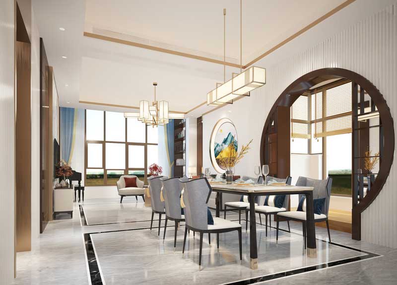 深圳南山區新中式家庭新房裝修工程施工方案餐廳 深圳南山區新中式家庭新房裝修工程施工方案餐廳